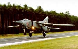 Un MiG-23 perteneciente a la Fuerza Aйrea Polaca